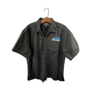 Port Authority Cruiser Custom Button Down Shirt Size Medium Collared Black Work